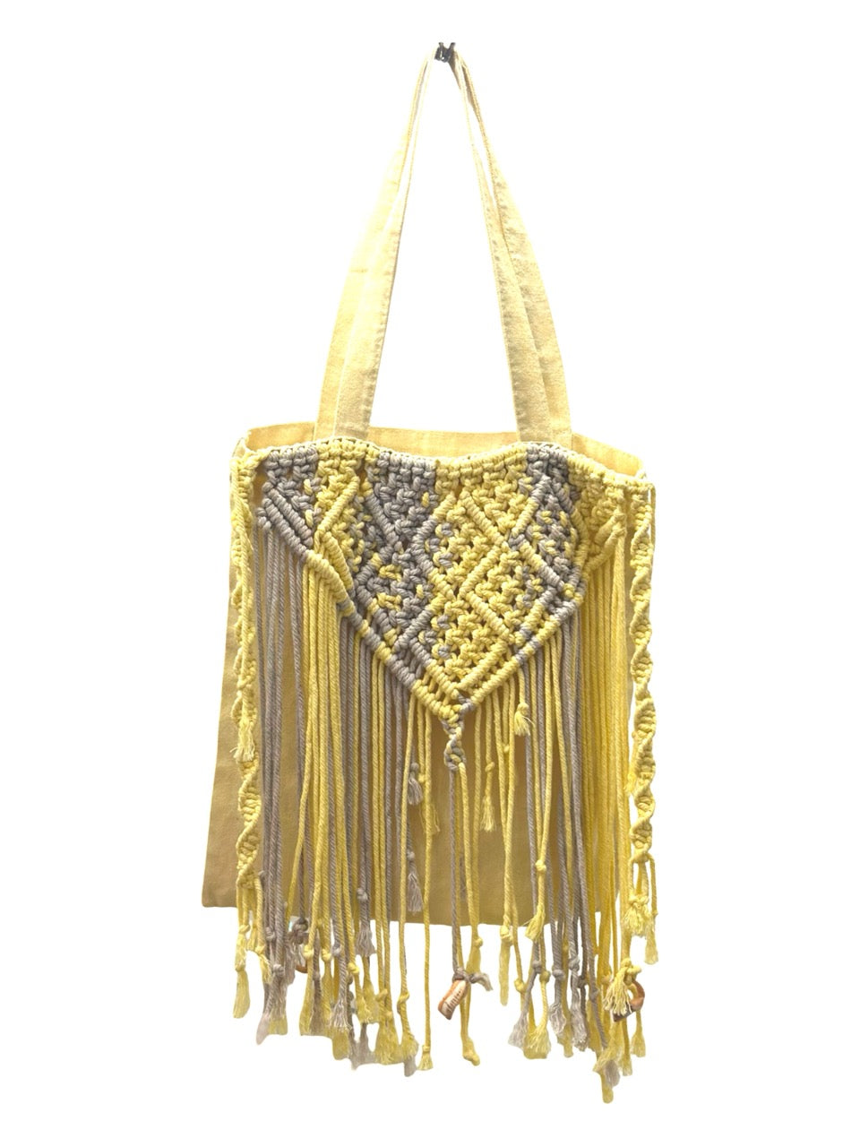 Tote bag "MARIGOLD" with macrame